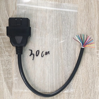 Cable de Extensión OBD2 de 30cm, 16 Pines, Macho, para Auto, Colorido, para DIY