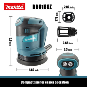 <span class=keywords><strong>Ponceuse</strong></span> orbitale <span class=keywords><strong>sans</strong></span> <span class=keywords><strong>fil</strong></span> <span class=keywords><strong>Makita</strong></span> 18V 300W pour le bricolage, le travail du bois, le polissage et les petites opérations de meulage, <span class=keywords><strong>sans</strong></span> balais - Product Image 4