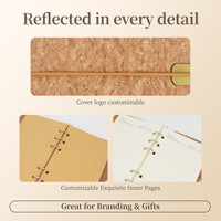 Carnet à anneaux rechargeable avec couverture naturelle écologique et logo personnalisé, idéal pour les cadeaux d'affaires