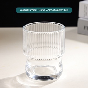 NEWELL Tasse à café en verre haut de gamme à texture martelée, design moderne et simple, <span class=keywords><strong>sans</strong></span> poignée ni couvercle, pour café et lait - Product Image 5