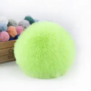 12cm Faux Fur Pompoms with elastic band Handmade Faux rabbit Fur Ball Fluffy Plush Fur Pom Poms For DIY Hats cloth decoration