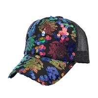 Casquette de baseball rétro européenne et américaine en PVC tissé avec sequins colorés, style Gyaru, brodée, pour fête et scène, chapeau de mode en gros
