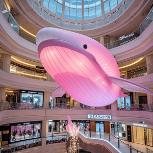 Modello Gonfiabile 3D di Balena Sospesa Airvon, Pubblicità Personalizzata, Gigante Attrazione Galleggiante Rosa per Mostre Commerciali - Product Image 1