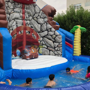 Fête commerciale cavaliers rebond maison toboggan été chaud enfants Pirate thème toboggan gonflable avec grande piscine Splash - Product Image 4