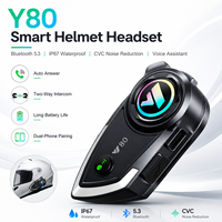 Intercom pour moto, casque de moto, système de communication sans fil étanche pour la musique, les appels et la navigation
