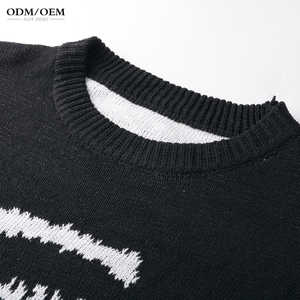 Custom Logo OEM ODM Men's Winter Crewneck Pullover Sweater Jacquard <b>Pattern</b> Anti-Wrinkle <b>Knit</b> 100% Cotton - Product Image 5