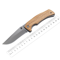 Offre Spéciale couteau de poche extérieur de haute qualité manche en bois 420 couteau de chasse de Camping pliant