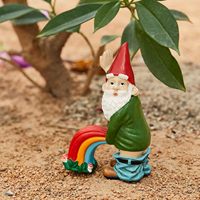 Statue de figurine drôle de nain de jardin elfe en résine