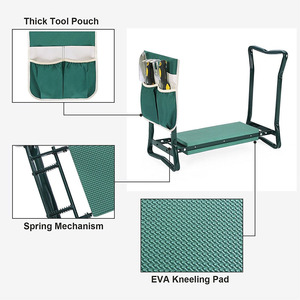 Tabouret de jardin pliable, siège profond, chaise mollet, avec poignées, pour le jardinage - Product Image 4