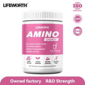 LIFEWORTH Bebida energética preentrenamiento baja en grasa Etiqueta privada Cadena de rama <span class=keywords><strong>Amino</strong></span>ácidos Cafeína Taurina Suplementos Bolsa a granel Bolsita - Product Image 2