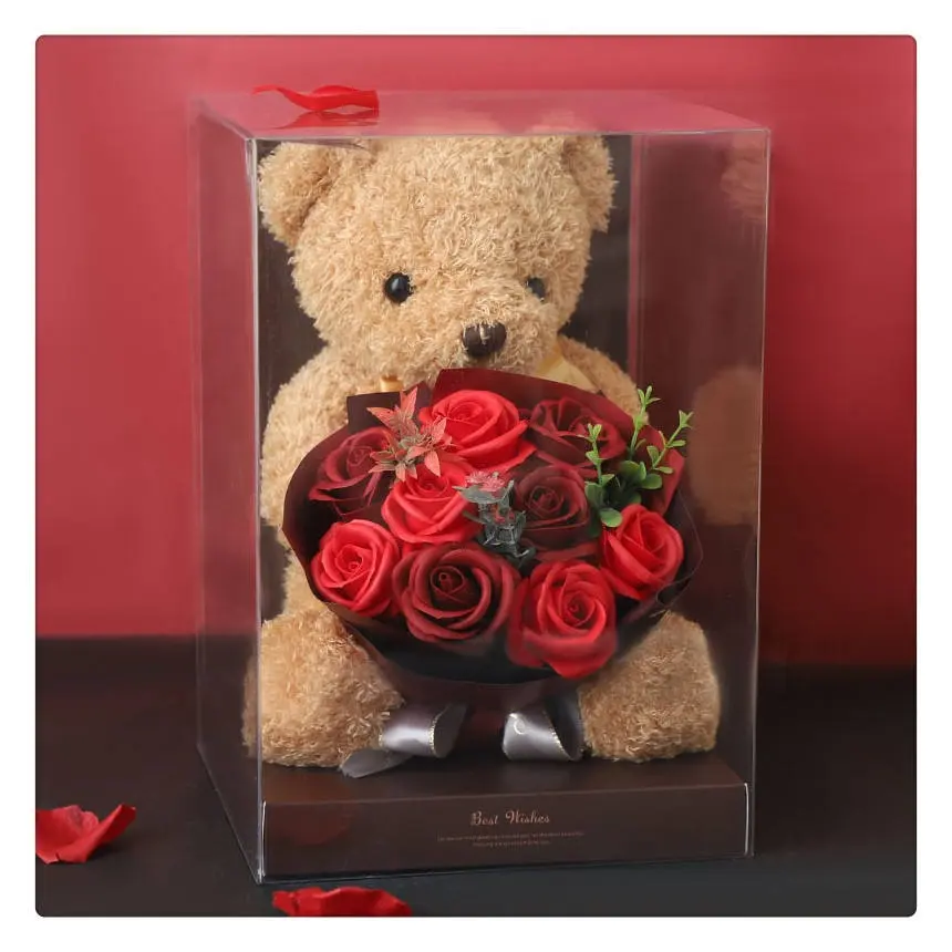 Urso para a namorada, urso surpresa, atacado, buquê de flores, sabonete, rosa, dia das mães, com caixas de presente