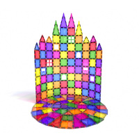 Juguete Educativo STEM Montessori, Bloques de Construcción Magnéticos Transparentes con Ventana de Colores para Niños
