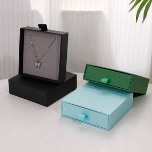 Custom Gold Foil Logo Sliding Drawer Jewelry <b>Gift</b> <b>Box</b> Cardboard Paper Packaging for Necklace Bracelet Ring <b>Earrings</b> - Product Image 3