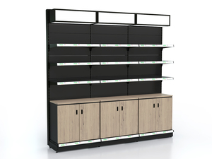 Estante <span class=keywords><strong>de</strong></span> Supermercado Estético <span class=keywords><strong>de</strong></span> Doble Cara, Resistente, con Textura <span class=keywords><strong>de</strong></span> Metal y Madera, para Tiendas <span class=keywords><strong>de</strong></span> Productos para Bebés - Product Image 3