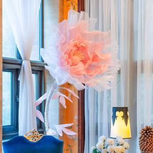J1037 Fleurs <span class=keywords><strong>de</strong></span> pivoines géantes en organza faites à la main pour la <span class=keywords><strong>décoration</strong></span> <span class=keywords><strong>de</strong></span> toile <span class=keywords><strong>de</strong></span> fond <span class=keywords><strong>de</strong></span> <span class=keywords><strong>mariage</strong></span> - Product Image 2