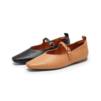 Chaussures plates Mary Jane en cuir respirant pour femmes, à bride unique, confortables pour le bureau