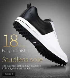 PGM XZ089รองเท้ากอล์ฟขายส่ง OEM สีดำสีขาวสำหรับผู้ชาย