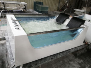 Baignoire à remous avec 2 panneaux en verre, <span class=keywords><strong>spa</strong></span>, baignoires extérieures, jacuzzi avec écran, télécommande sur téléphone, acrylique, bain chaud - Product Image 6