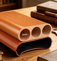 Étui à cigares élégant à motif cheval, extérieur en cuir, intérieur en bois de cèdre, capacité 2-3 cigares, portable, pour extérieur