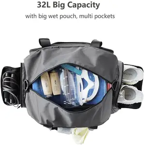 Sıcak satış suya dayanıklı haftasonu seyahat çantası spor spor çantaları ile ayakkabı bölmesi seyahat çantaları bagaj