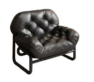 Single <b>Sofa</b> Chair Minimalist Light Luxury Designer Casual Lounge Chair Creamy Lazy <b>Sofa</b> Medieval Style <b>Black</b> Chair - Product Image 2