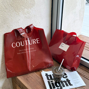Custom Bags With Logo Plastic Waterproof Cloth Retail Shopping Bag Luxury Printed Die Cut Plastic Shopping Bag With Handle