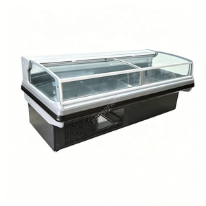 Vitrine réfrigérée commerciale pour boucher, style <span class=keywords><strong>Haier</strong></span>, gris, 1,8 m, ouverte en haut, pour la présentation de viande - Product Image 1