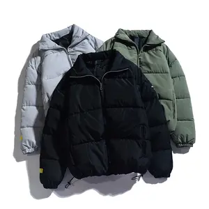 SGJ03B Packaging Bags Custom Logo Wholesale Men Winter Black Down Jacket Fitness Wear Bomber Puffer Jacket