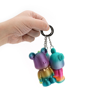 Porte-clés Vashine imprimé en 3D en PLA, ours tristes colorés, porte-clés personnalisés, matériaux écologiques, breloques pour sacs à dos d'enfants, jouets d'action - Product Image 2