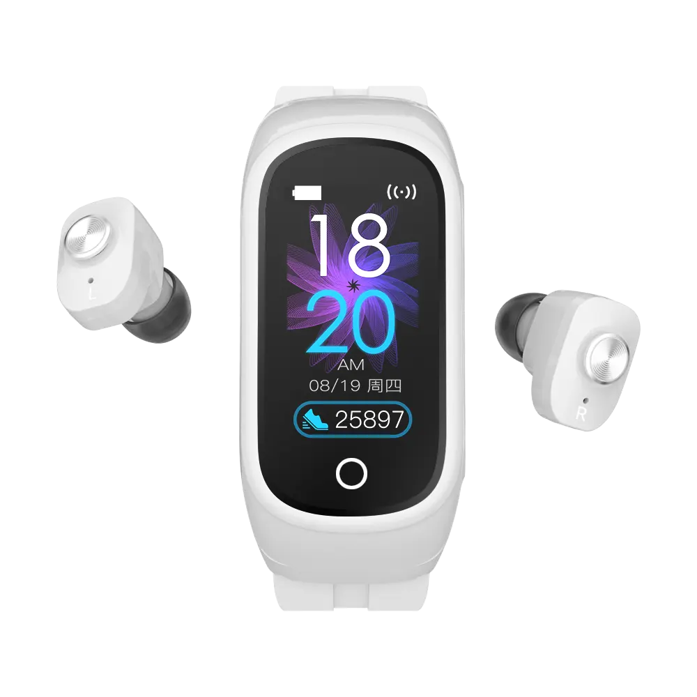 2 In 1 Smart Watch Met Tws Oortjes Draadloze Oordopjes Smart Armband Bt Bellen Telefoon Hartslag Slaap Monitor Sporthorloge