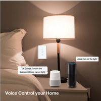 Interruptor de Luz WiFi 2.4G Tuya, Interruptor Inteligente Estándar Estadounidense, Control por Temporizador, Interruptores de Pared de Vidrio de 1/2/3/4 Vías, Universal, Compatible con ALEXA