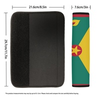 Coussinets de ceinture de sécurité en néoprène personnalisés avec drapeau national de la Grenade, 2 pièces, lavables, pour usage automobile quotidien