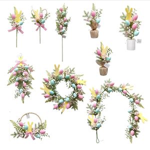 Directo <span class=keywords><strong>de</strong></span> fábrica DIY decoración Ornamental para el hogar flores artificiales en maceta suaves duraderas con conejito pájaro huevo primavera comedor hecho a mano - Product Image 6