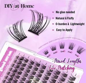 Nouvelle Arrivée 2026 – Cils à Presser Pré-Collés, Cils en Grappe Sans Colle, Imperméables, Auto-Adhésifs pour DIY à Domicile & Extensions de Cils - Product Image 2