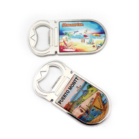 Ouvre-bouteille magnétique en métal personnalisé avec impression en feuille d'aluminium, souvenir de la ville de la plage, île, aimant pour réfrigérateur