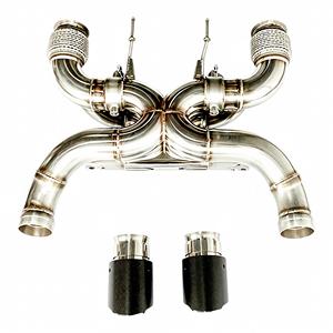 Système d'échappement Catback à soupapes en acier inoxydable Vortex pour McLaren 720S 4.0T avec X-Pipe central et embouts en fibre de carbone - Product Image 1