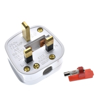 Mise à la terre Standard 13A prise d'alimentation britannique à 3 broches avec interrupteur Led fusionné câblage réutilisable adaptateur de prise de courant prise de courant électrique