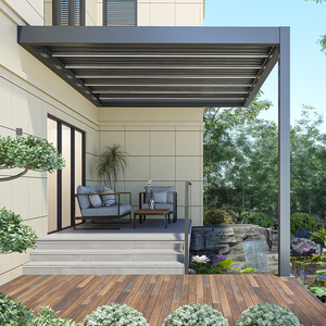 Pergola moderne en aluminium avec revêtement en poudre, homologuée CE, avec supports <span class=keywords><strong>4x4</strong></span>, dimensions personnalisables - Product Image 3