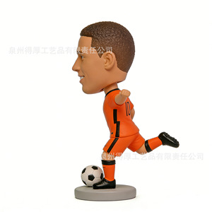 Poupée bobblehead personnalisable avec photo, maillot orange numéro 13, star du football, poupée de printemps, cadeau sportif - Product Image 2