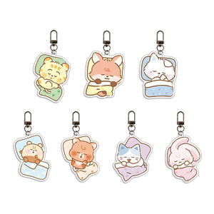 Custom Cartoon Version Q Image Cute Acrylic UV Printed <b>Anime</b> Pattern Key Chain Bag Pendant Fashion Trend Student - Product Image 1