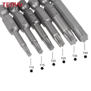 S2 Material 1/4 "Hex Shank T10 - T40 Embouts <span class=keywords><strong>de</strong></span> tournevis <span class=keywords><strong>Torx</strong></span> sans trou Outils pneumatiques à dégagement rapide - Product Image 6