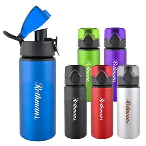 BPA-Free 750ml Sports Water Bottle Aluminum Metal Flip-Up Design with Direct Advantage for Outdoor Bike Travel Sports Drinking