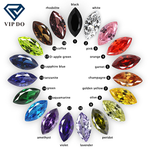 1.5*3mm-8*16mm Batu Permata Zirkonia Kubik Potongan Marquise Putih dan Multi Warna, Batu CZ Bentuk Marquise Sintetis Bersegi - Product Image 1