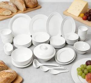 <span class=keywords><strong>Service</strong></span> de table en mélamine Collection Pure White, économique pour la maison, les cafés et les repas décontractés - Product Image 3