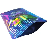 Sacs d'emballage cosmétique feuille holographique brillante Sachet en plastique Ziplock 14 pilules pour usage alimentaire