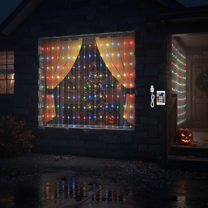 3X2M 160L Rideau lumineux LED multicolore 24PC/CS Éclairage extérieur étanche pour Noël et Halloween 220V - Product Image 2