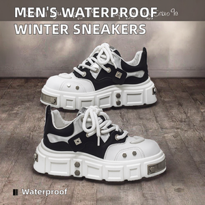 Baskets basses multicolores imperméables et antidérapantes pour hommes, confortables, à lacets, durables, couleur unie, en maille, pour sports d'hiver - Product Image 2