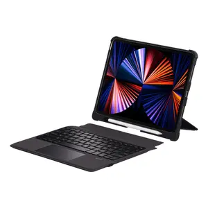 Yapears-teclado magnético inalámbrico BT 2022 con Funda de cuero desmontable, funda con soporte para lápices para Ipad Pro 10,2 de 11 pulgadas