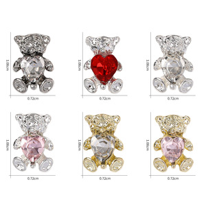 Nuevo Oso de Peluche de Lujo con Cristales para Decoración de Uñas, Accesorios Metálicos 3D para Arte de Uñas con Lindo Osito de Peluche - Product Image 5