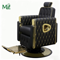 Chaises de coiffeur portables en aluminium au design moderne, inclinables et noires